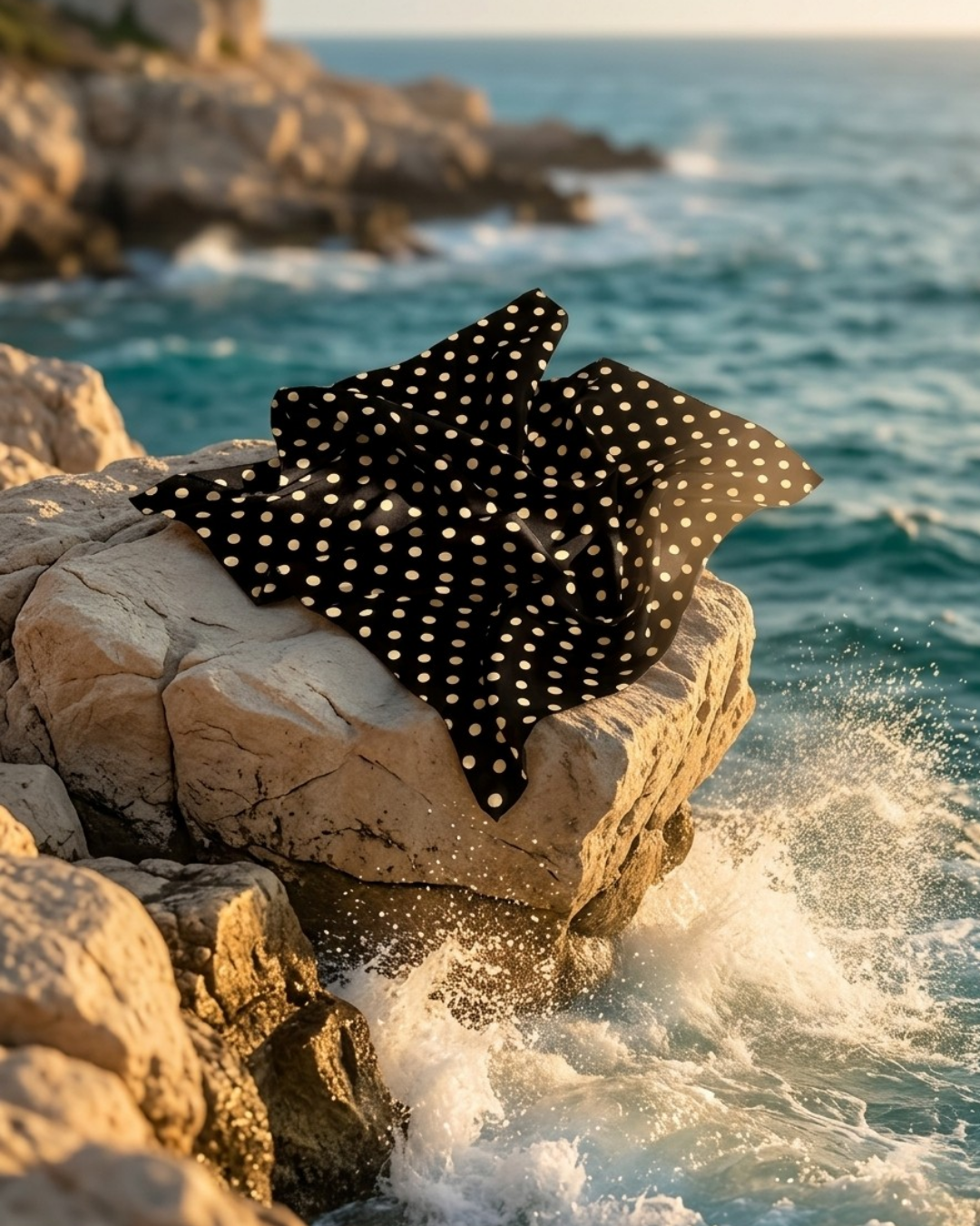 Melsas 100% Silk Polka Dot Bandana | Scarf, Shawl, Blouse