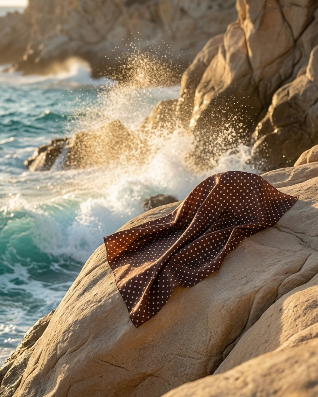 New | Melsas 100% Silk Polka Dot Bandana | Scarf, Shawl, Blouse