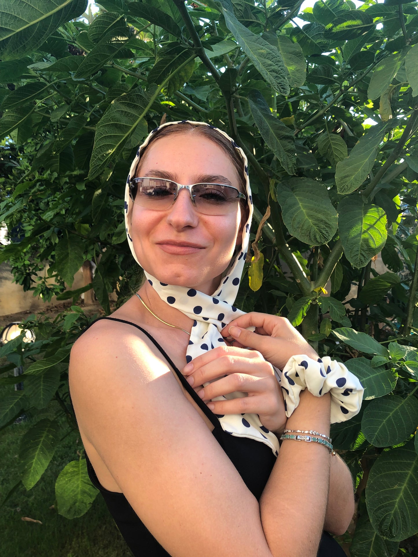 Yay! | Melsas 100% Silk Polka Dot Ring Clip | Hair Clip, Bracelet