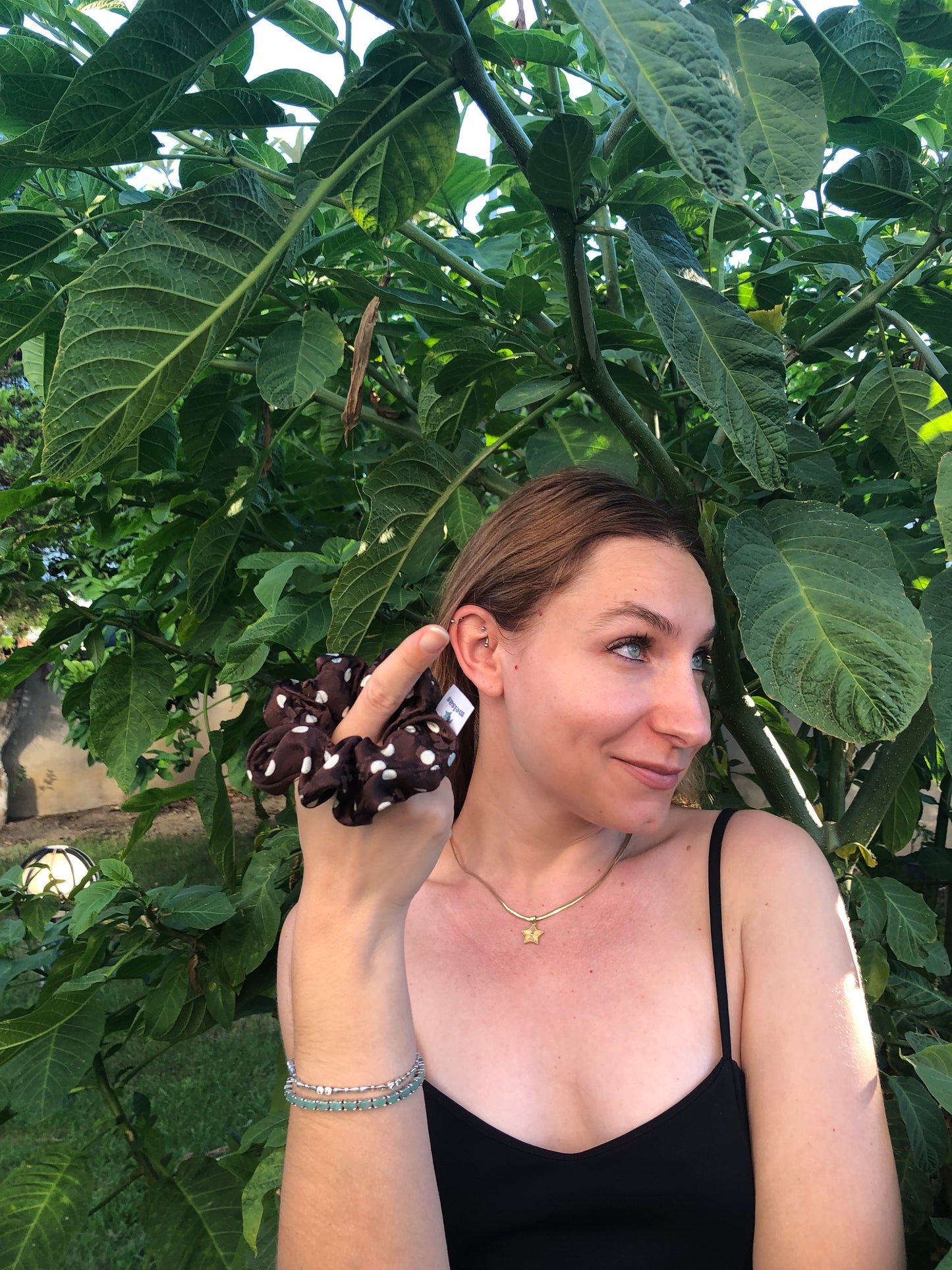 Yay! | Melsas 100% Silk Polka Dot Ring Clip | Hair Clip, Bracelet