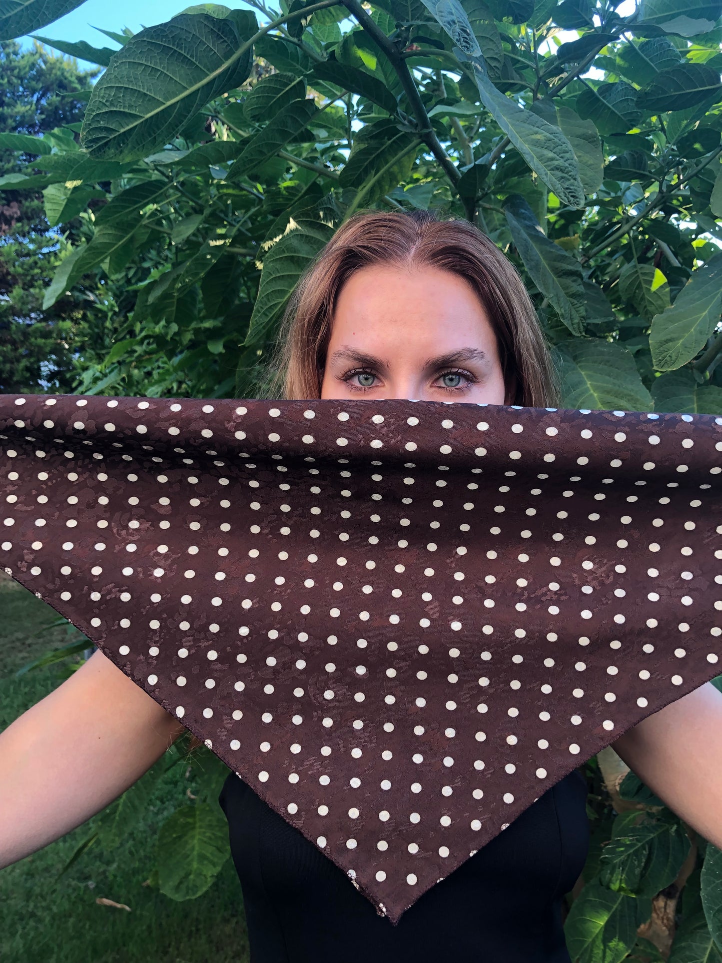 New In | Melsas 100% Silk Polka Dot Bandana | Scarf, Shawl, Blouse