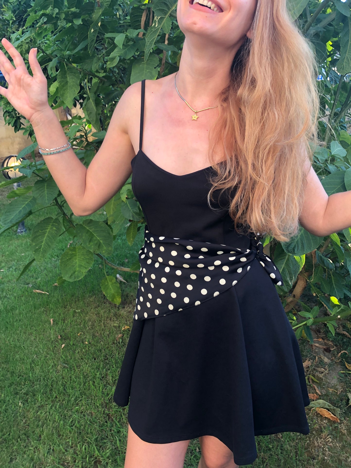 Melsas 100% Silk Polka Dot Bandana | Scarf, Shawl, Blouse