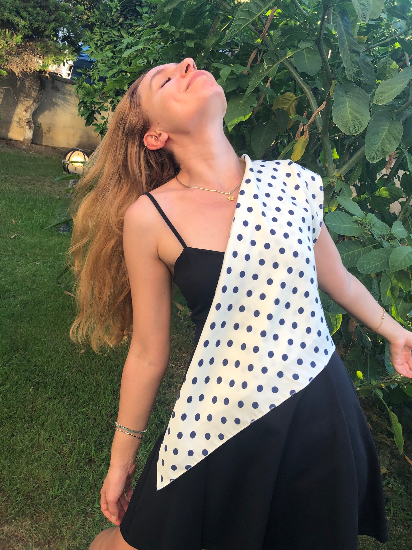Melsas 100% Silk Polka Dot Bandana | Scarf, Shawl, Blouse