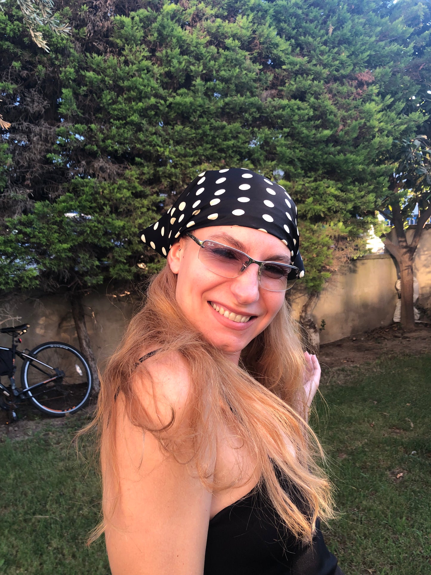 Melsas 100% Silk Polka Dot Bandana | Scarf, Shawl, Blouse