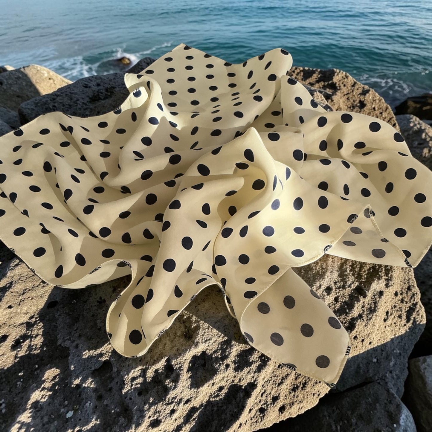 Melsas 100% Silk Polka Dot Bandana | Scarf, Shawl, Blouse