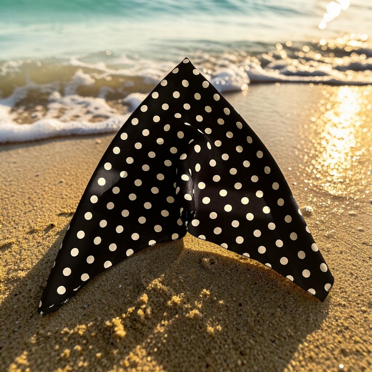 Melsas 100% Silk Polka Dot Bandana | Scarf, Shawl, Blouse