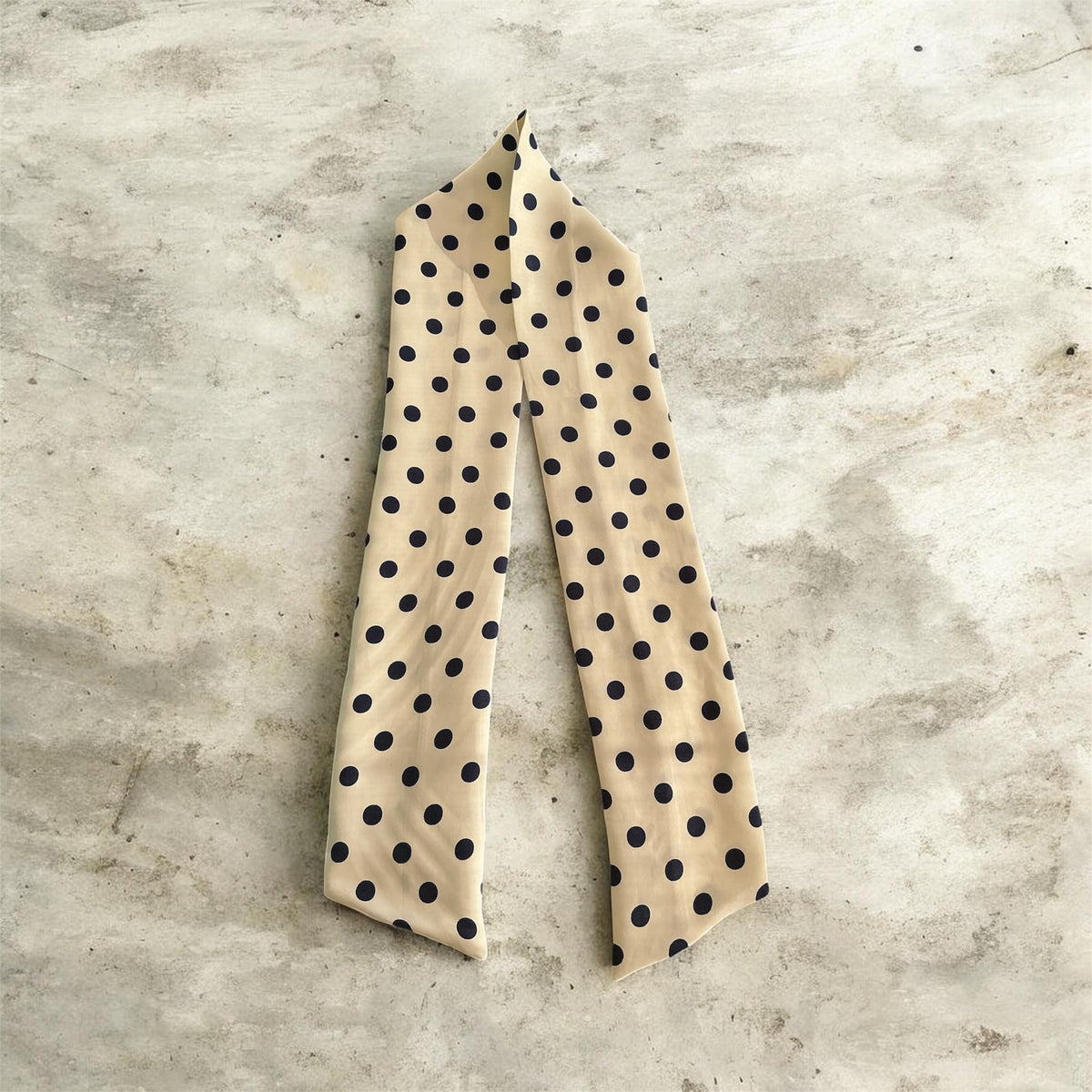 Bundan Böyle | Melsas %100 İpek Puantiye Saç Bandı 107x9 cm | Saç, Boyun, Kol, Çanta